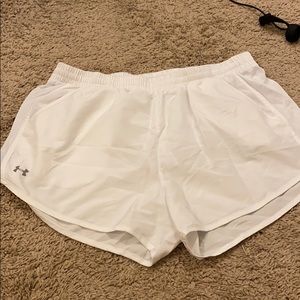 White Under Armour athletic shorts
